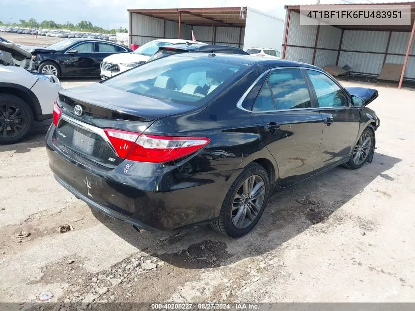 2015 Toyota Camry Se VIN: 4T1BF1FK6FU483951 Lot: 40205227