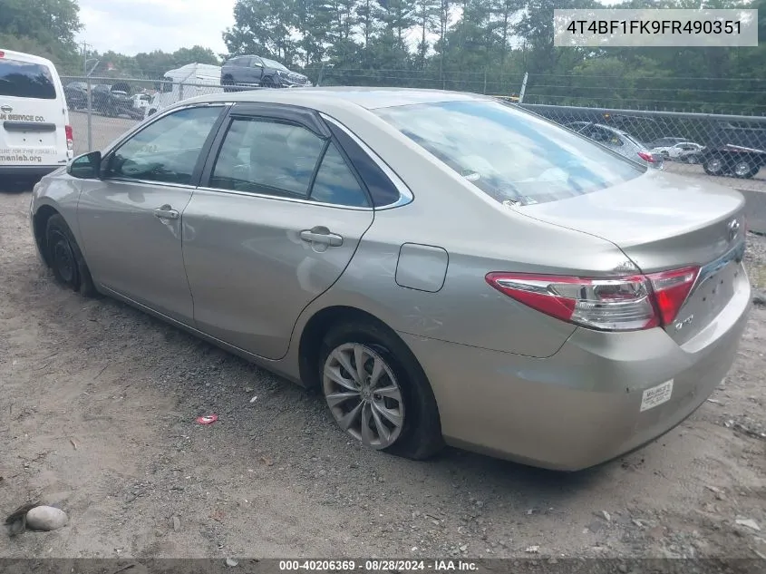 2015 Toyota Camry Le VIN: 4T4BF1FK9FR490351 Lot: 40206369