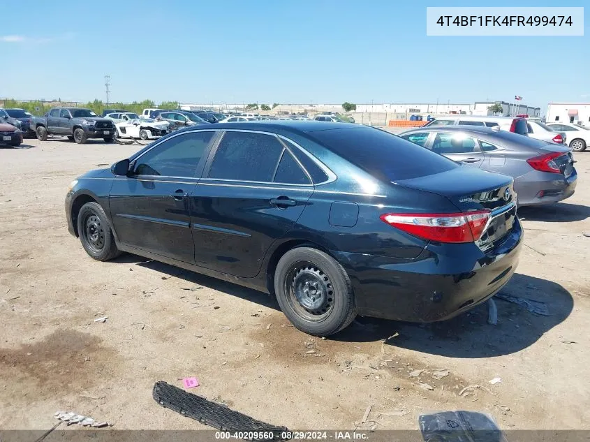 2015 Toyota Camry Le VIN: 4T4BF1FK4FR499474 Lot: 40209560