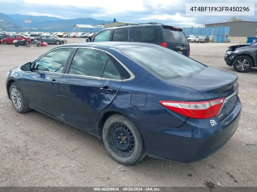 4T4BF1FK3FR450296 2015 Toyota Camry Le