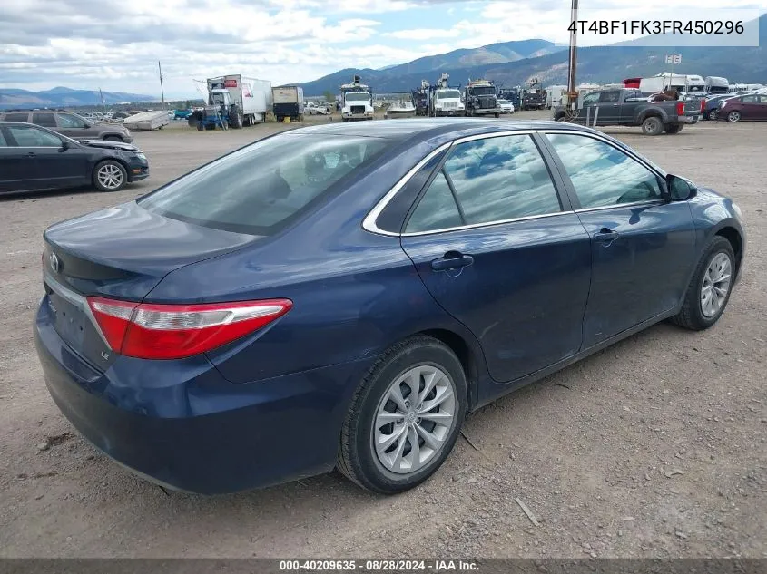 4T4BF1FK3FR450296 2015 Toyota Camry Le