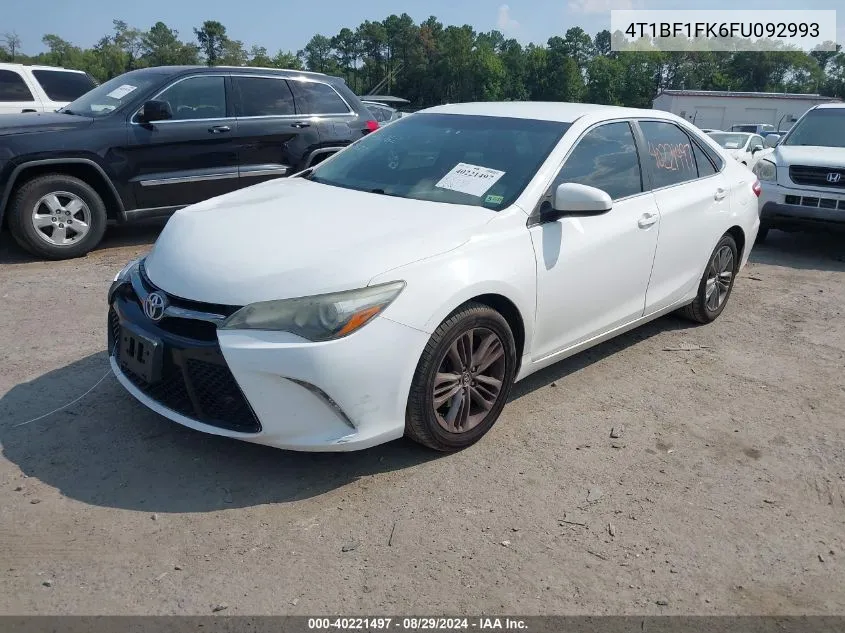 2015 Toyota Camry Se VIN: 4T1BF1FK6FU092993 Lot: 40221497