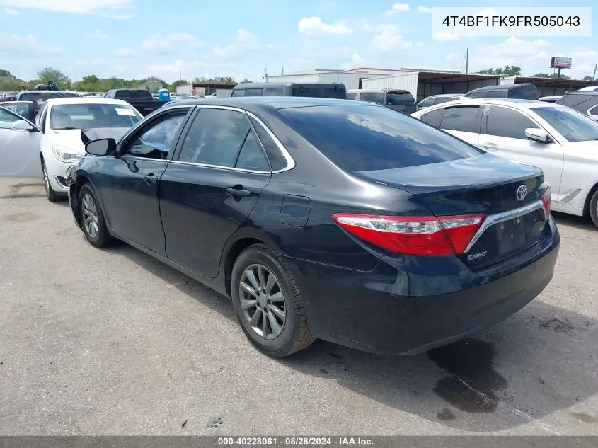 2015 Toyota Camry Le VIN: 4T4BF1FK9FR505043 Lot: 40228061