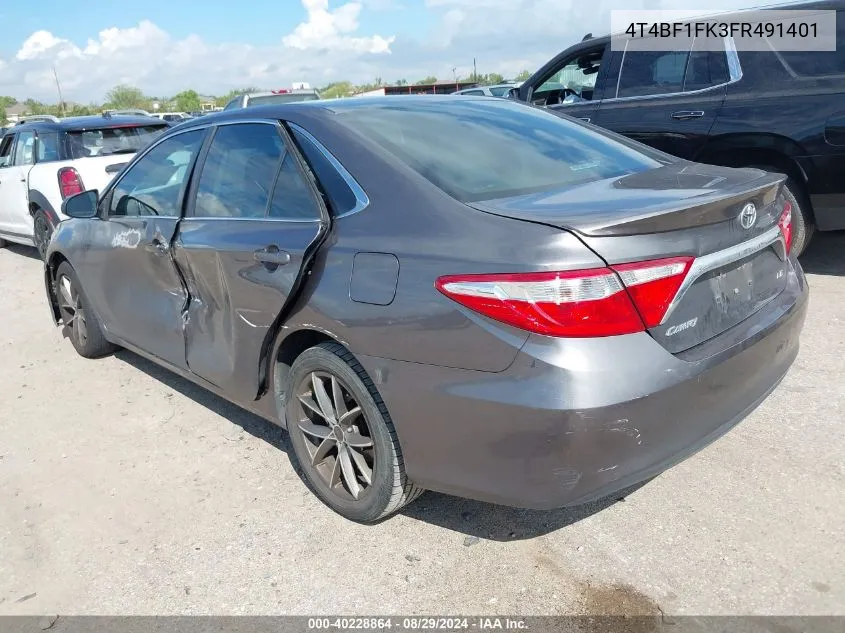 2015 Toyota Camry Le VIN: 4T4BF1FK3FR491401 Lot: 40228864