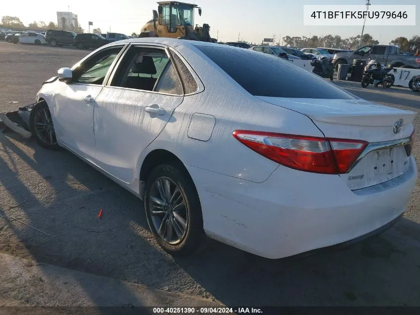 2015 Toyota Camry Se VIN: 4T1BF1FK5FU979646 Lot: 40251390