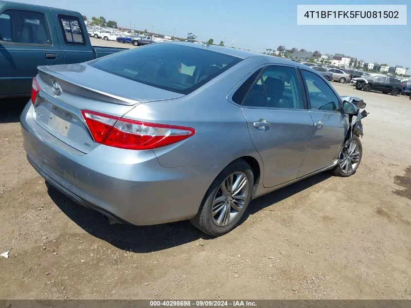 4T1BF1FK5FU081502 2015 Toyota Camry Se