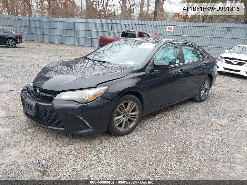 2015 Toyota Camry Se VIN: 4T1BF1FK9FU991816 Lot: 40309452