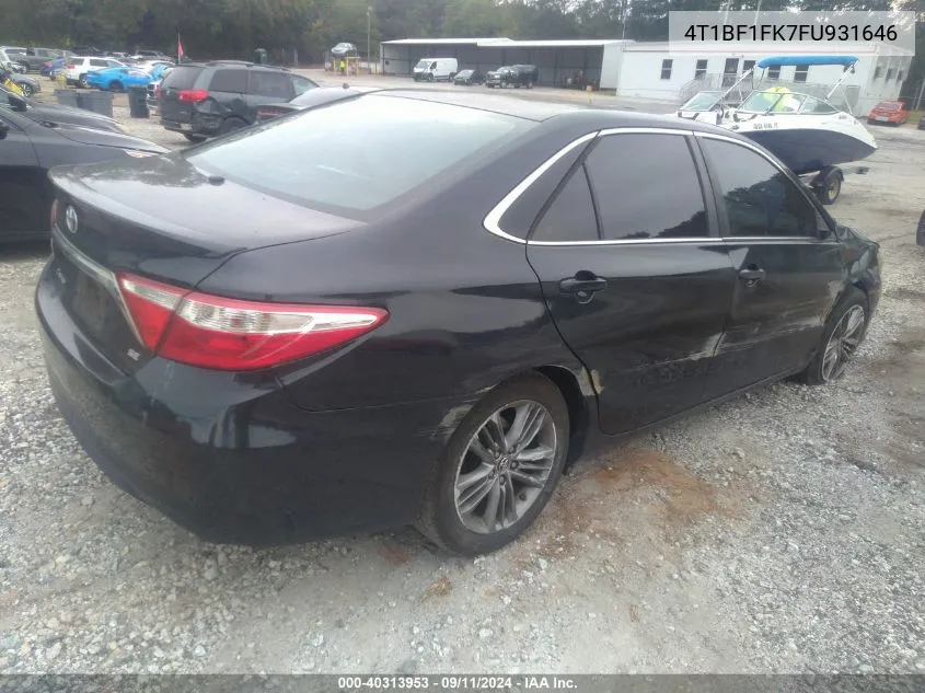 2015 Toyota Camry Le/Xle/Se/Xse VIN: 4T1BF1FK7FU931646 Lot: 40313953