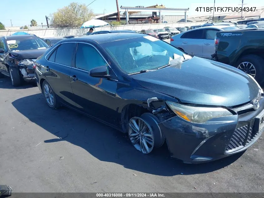 2015 Toyota Camry Se VIN: 4T1BF1FK7FU094347 Lot: 40316008