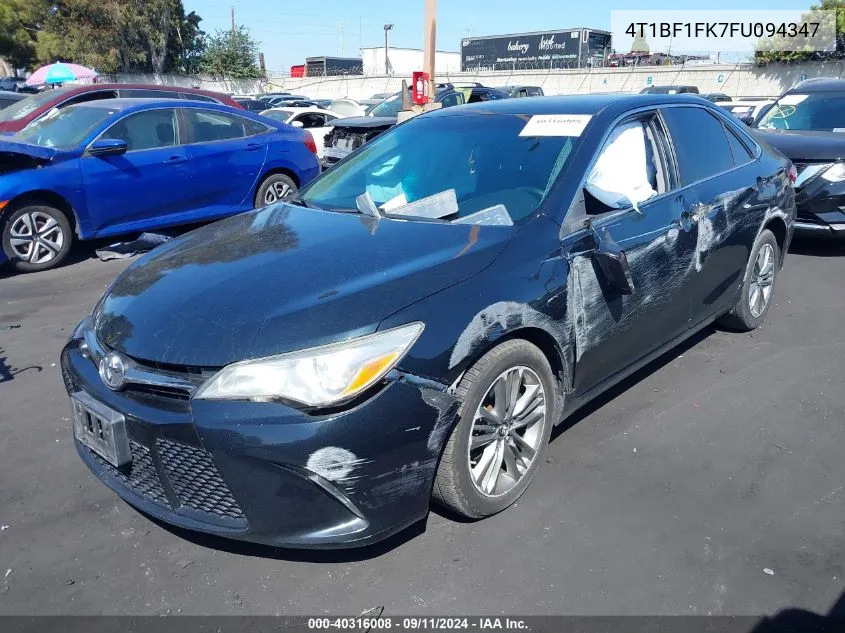 2015 Toyota Camry Se VIN: 4T1BF1FK7FU094347 Lot: 40316008