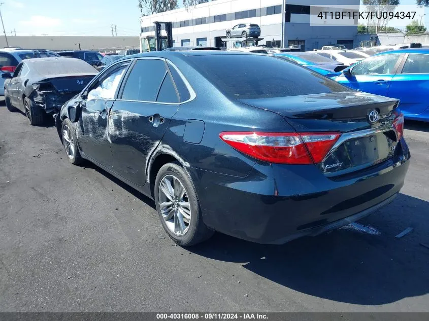 2015 Toyota Camry Se VIN: 4T1BF1FK7FU094347 Lot: 40316008