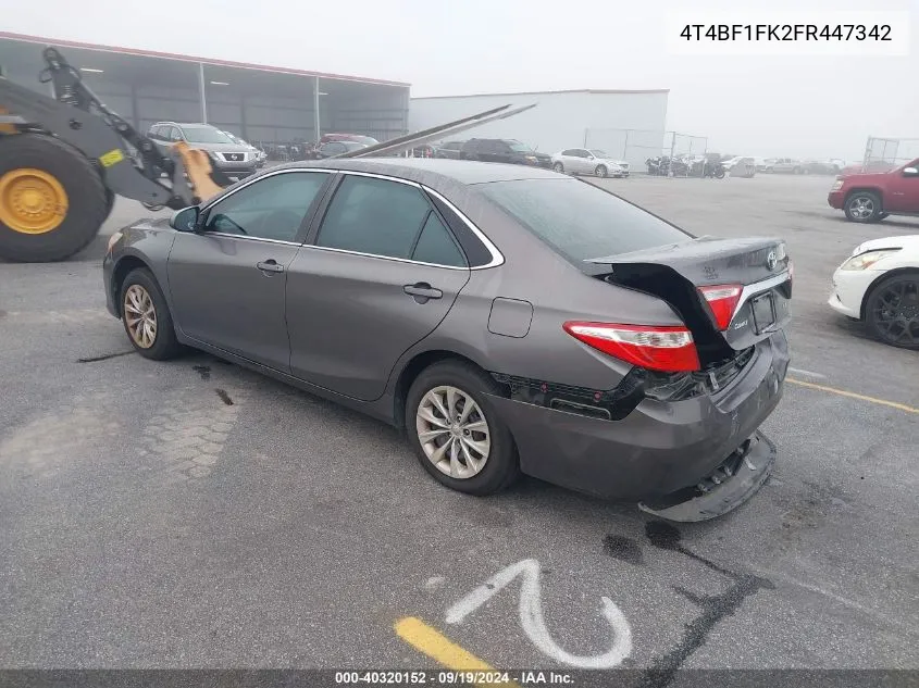 2015 Toyota Camry Le VIN: 4T4BF1FK2FR447342 Lot: 40320152