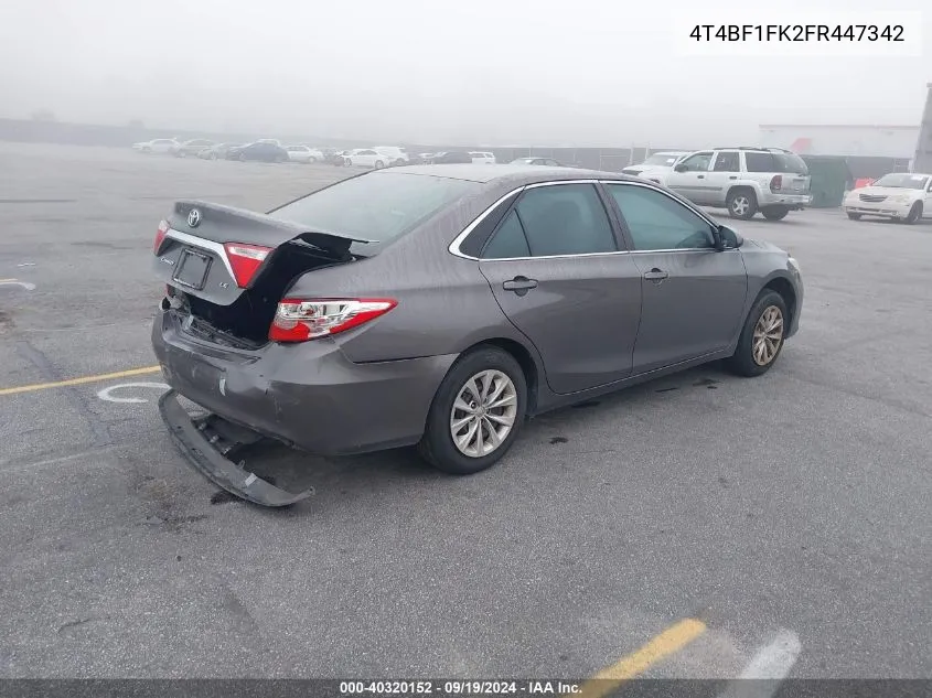 2015 Toyota Camry Le VIN: 4T4BF1FK2FR447342 Lot: 40320152