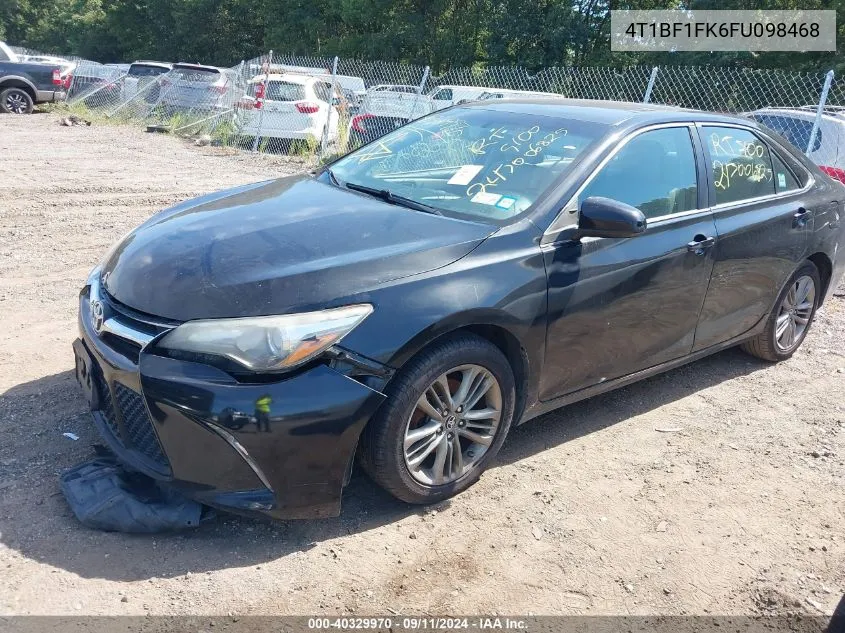 2015 Toyota Camry Se VIN: 4T1BF1FK6FU098468 Lot: 40329970