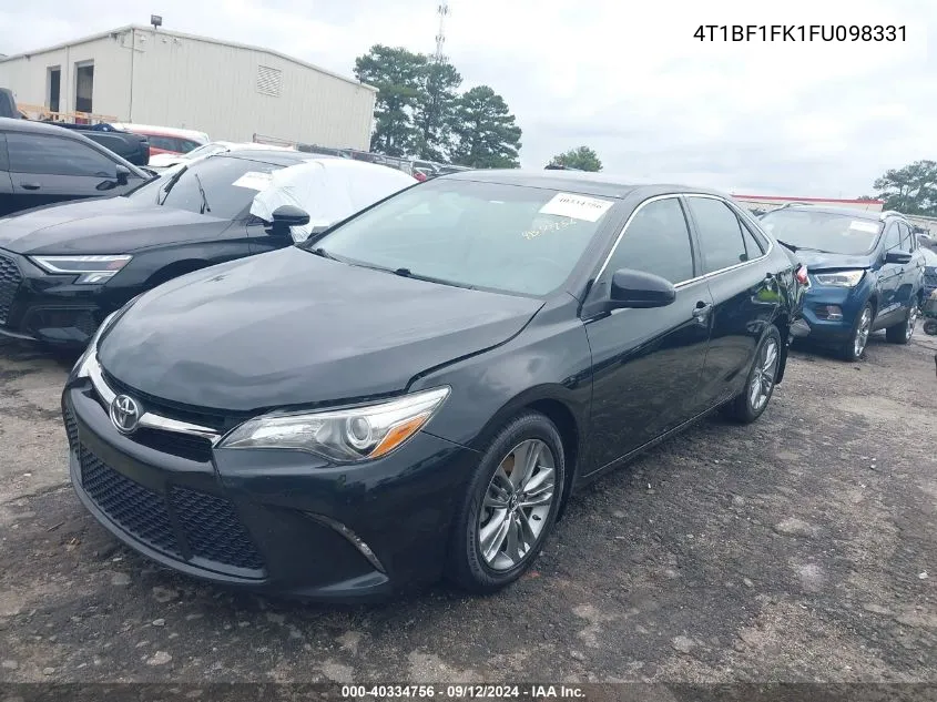 2015 Toyota Camry Se VIN: 4T1BF1FK1FU098331 Lot: 40334756