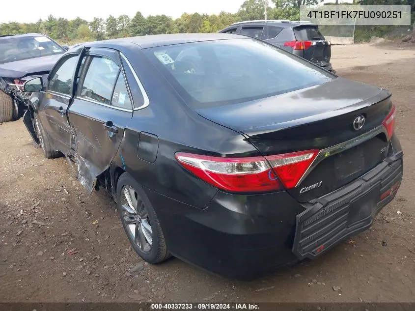 2015 Toyota Camry Se VIN: 4T1BF1FK7FU090251 Lot: 40337233