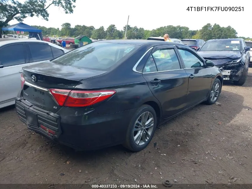 2015 Toyota Camry Se VIN: 4T1BF1FK7FU090251 Lot: 40337233