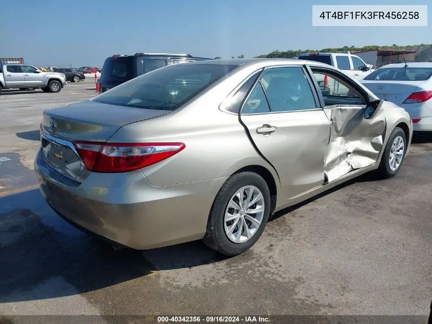 2015 Toyota Camry Le/Xle/Se/Xse VIN: 4T4BF1FK3FR456258 Lot: 40342356