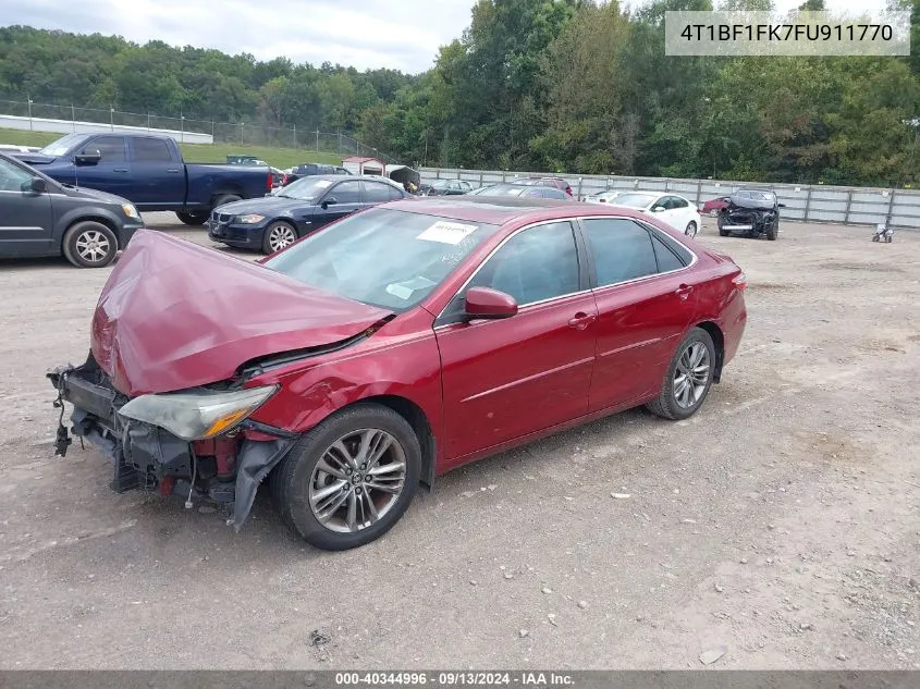 2015 Toyota Camry Se VIN: 4T1BF1FK7FU911770 Lot: 40344996