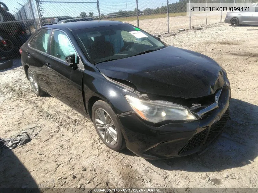 2015 Toyota Camry Se VIN: 4T1BF1FK0FU099471 Lot: 40357176