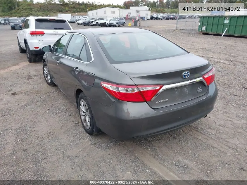 2015 Toyota Camry Hybrid Le VIN: 4T1BD1FK2FU154072 Lot: 40370422