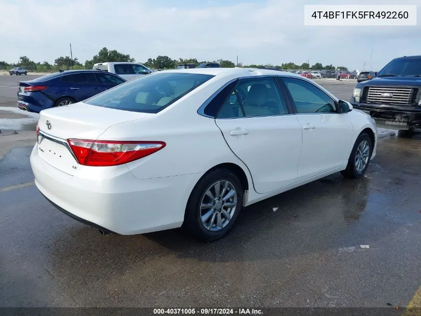 4T4BF1FK5FR492260 2015 Toyota Camry Le