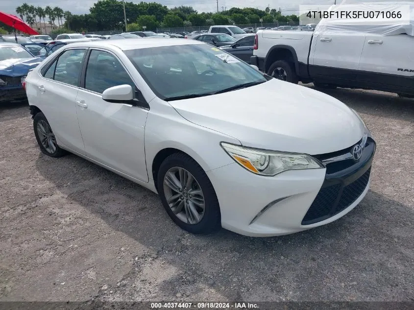 2015 Toyota Camry Se VIN: 4T1BF1FK5FU071066 Lot: 40374407