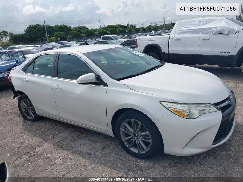 2015 Toyota Camry Se VIN: 4T1BF1FK5FU071066 Lot: 40374407