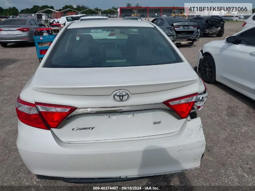 2015 Toyota Camry Se VIN: 4T1BF1FK5FU071066 Lot: 40374407