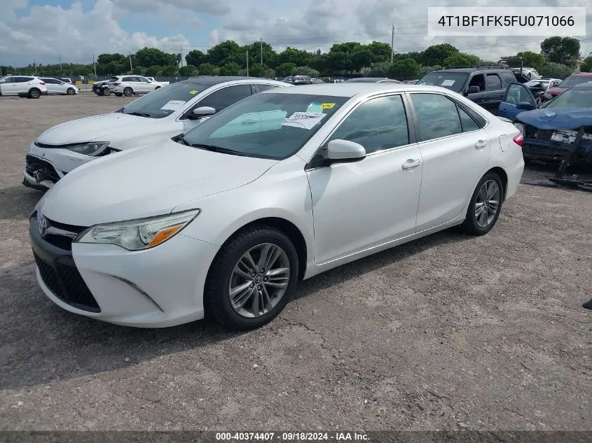 2015 Toyota Camry Se VIN: 4T1BF1FK5FU071066 Lot: 40374407