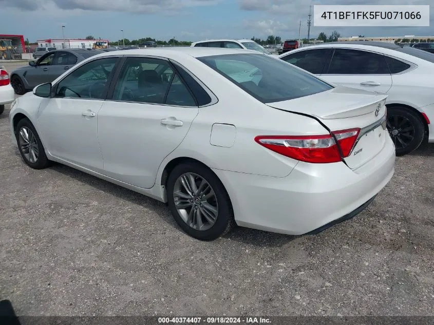 2015 Toyota Camry Se VIN: 4T1BF1FK5FU071066 Lot: 40374407