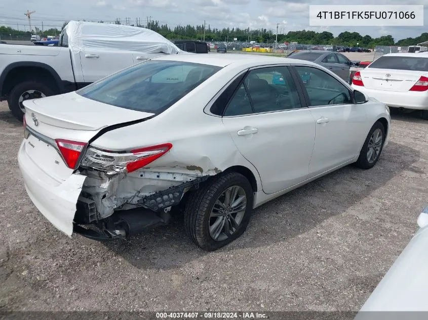 2015 Toyota Camry Se VIN: 4T1BF1FK5FU071066 Lot: 40374407