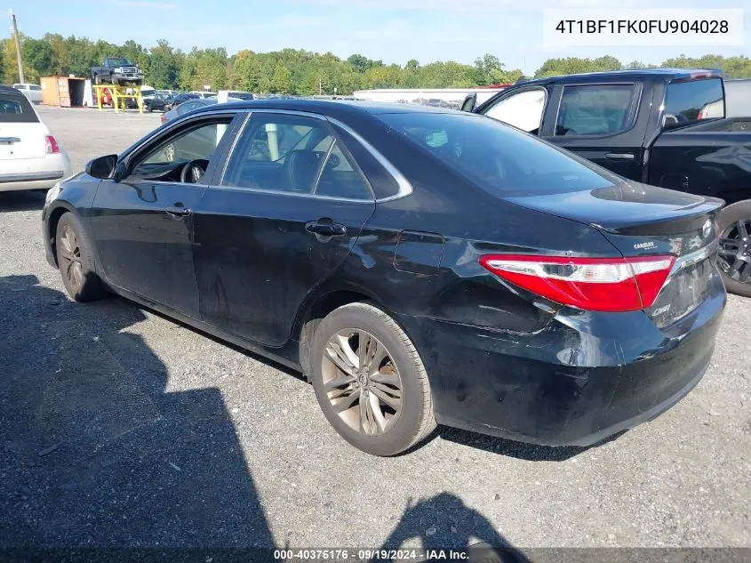 2015 Toyota Camry Se VIN: 4T1BF1FK0FU904028 Lot: 40376176