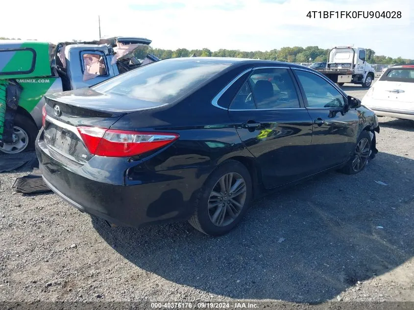 2015 Toyota Camry Se VIN: 4T1BF1FK0FU904028 Lot: 40376176