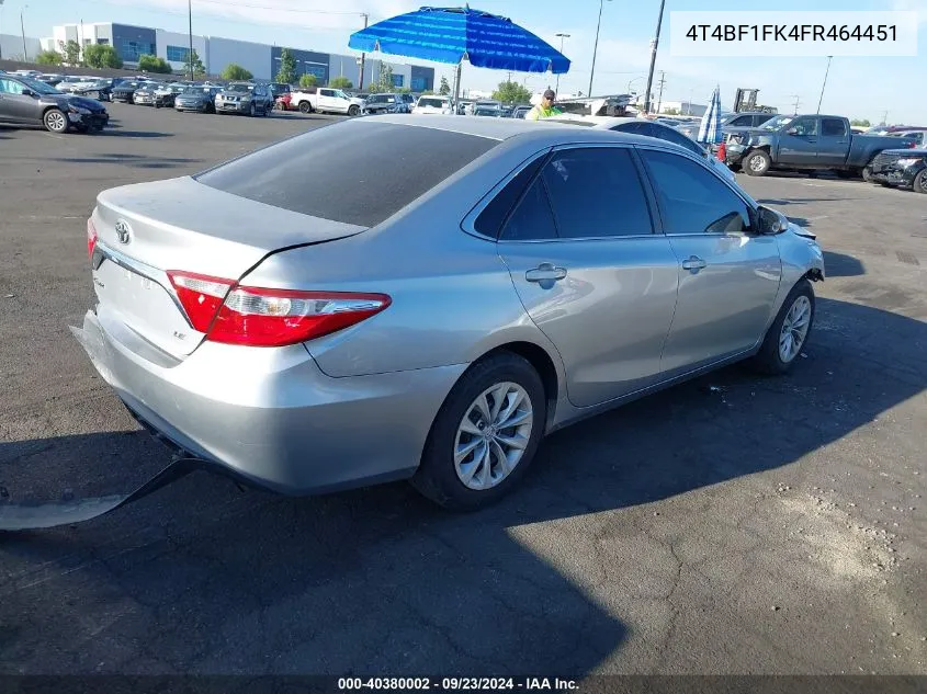 4T4BF1FK4FR464451 2015 Toyota Camry Le