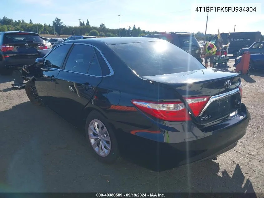 2015 Toyota Camry Le VIN: 4T1BF1FK5FU934304 Lot: 40380589