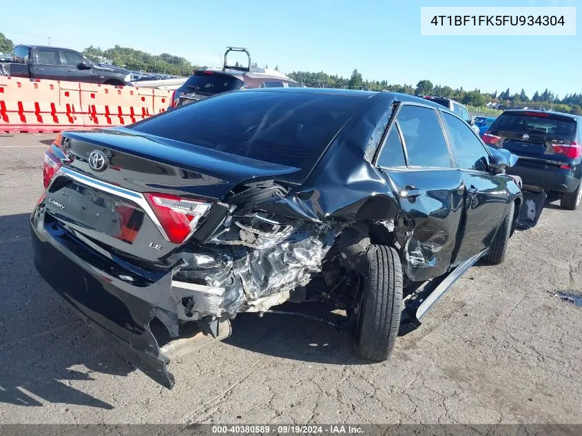 2015 Toyota Camry Le VIN: 4T1BF1FK5FU934304 Lot: 40380589