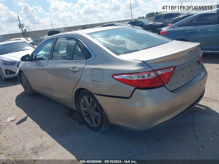 2015 Toyota Camry Se VIN: 4T1BF1FK3FU055318 Lot: 40380846