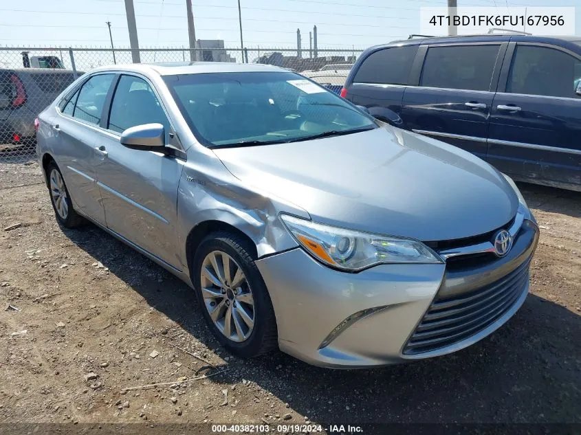 2015 Toyota Camry Hybrid Xle VIN: 4T1BD1FK6FU167956 Lot: 40382103