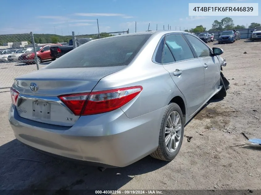 2015 Toyota Camry Le VIN: 4T4BF1FK6FR446839 Lot: 40382286