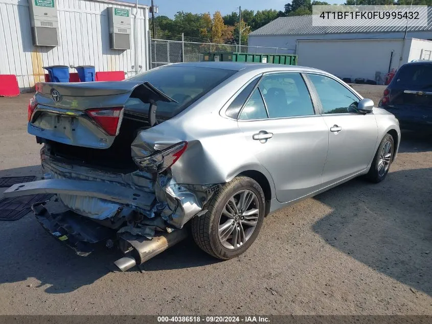 2015 Toyota Camry Se VIN: 4T1BF1FK0FU995432 Lot: 40386518