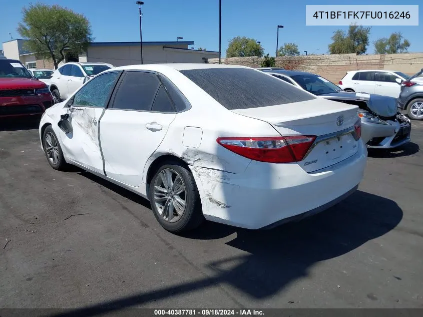 2015 Toyota Camry Se VIN: 4T1BF1FK7FU016246 Lot: 40387781