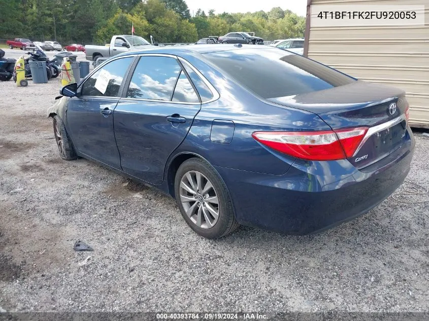 2015 Toyota Camry Xle VIN: 4T1BF1FK2FU920053 Lot: 40393784