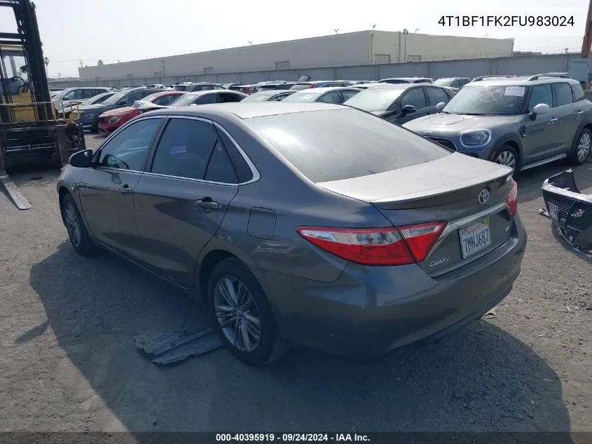 2015 Toyota Camry Se VIN: 4T1BF1FK2FU983024 Lot: 40395919