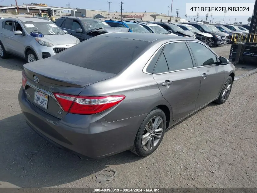 2015 Toyota Camry Se VIN: 4T1BF1FK2FU983024 Lot: 40395919