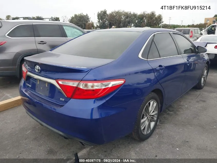 2015 Toyota Camry Se VIN: 4T1BF1FK8FU915214 Lot: 40397175