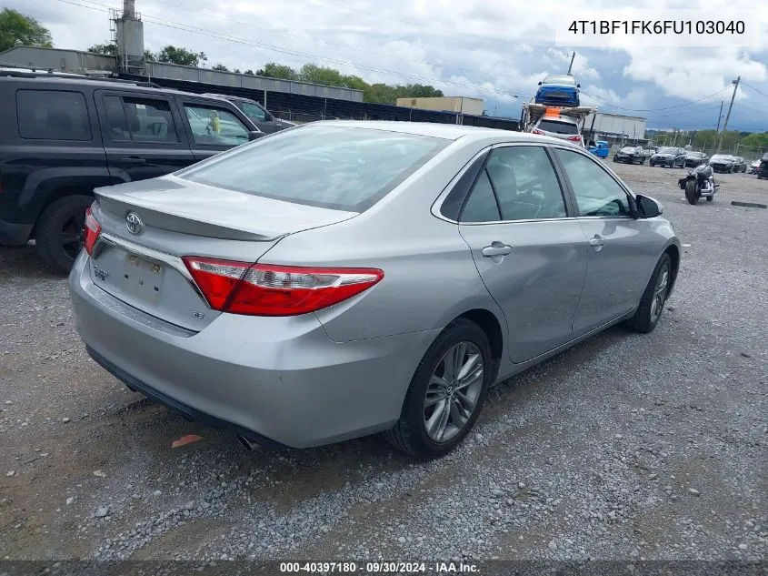 2015 Toyota Camry Se VIN: 4T1BF1FK6FU103040 Lot: 40397180