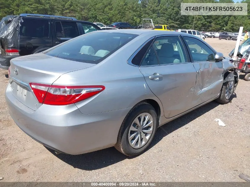 2015 Toyota Camry Le VIN: 4T4BF1FK5FR505623 Lot: 40400994