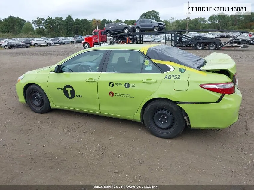 2015 Toyota Camry Hybrid Le VIN: 4T1BD1FK2FU143881 Lot: 40409874