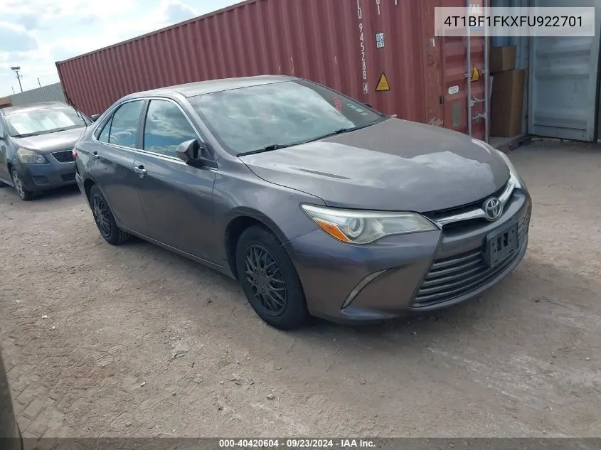 2015 Toyota Camry Le VIN: 4T1BF1FKXFU922701 Lot: 40420604